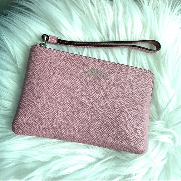 Coach Tulip Pink Corner Zip Wristlet - Picture 4 of 6